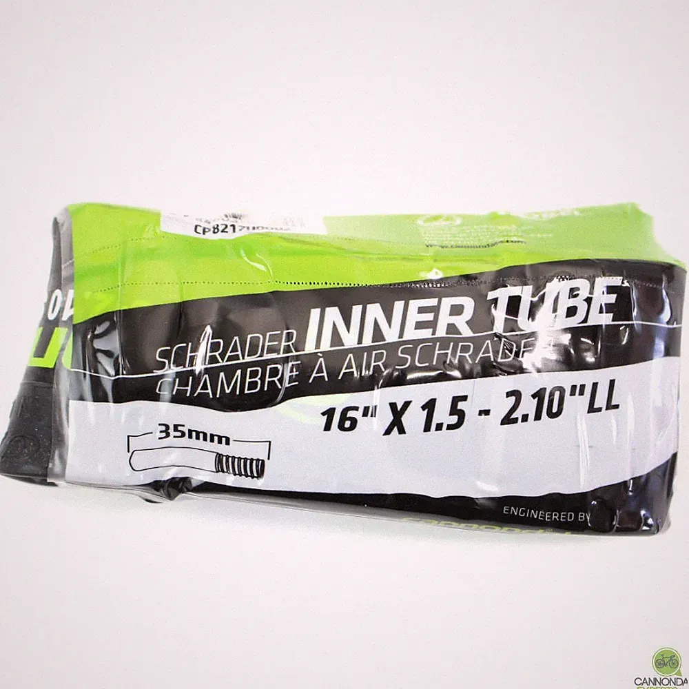 Cannondale 16" x 1.5 - 2.10" w/ 35mm Schrader Valve Bicycle Inner Tube Single