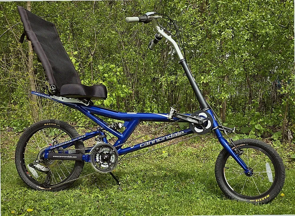 Cannondale Bent 2 Recumbent Bike Comfort Bicycle 20” Wheel Large Seat Smooth