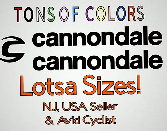 Cannondale Bikes Die Cut Vinyl Decal Set (3 Decals!) Many Sizes/Colors