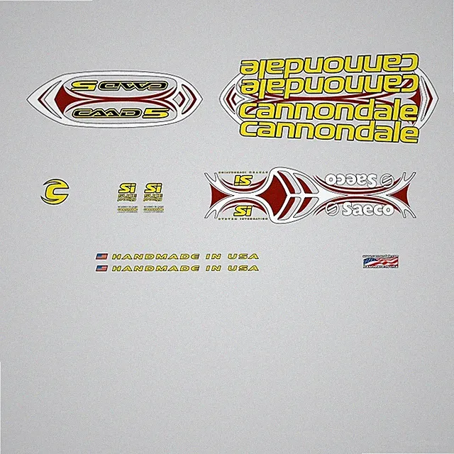 Cannondale CAAD5 Bicycle Decals, Stickers: Yellow n.6
