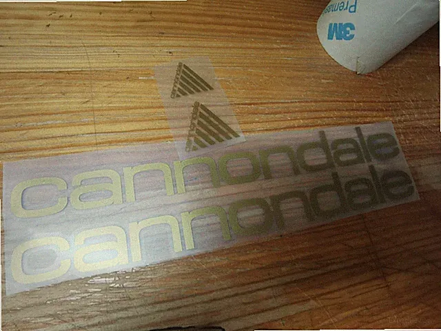 Cannondale gold x4 old letters down head tube decal sticker setステッ�