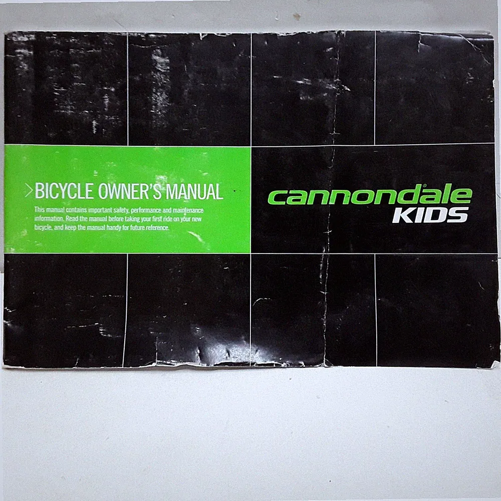 cannondale kids bicycle owners manual
