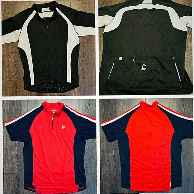 Cannondale Lot Mens L Cycling Jerseys Zip Shirt Back Pockets Red Black Triathlon