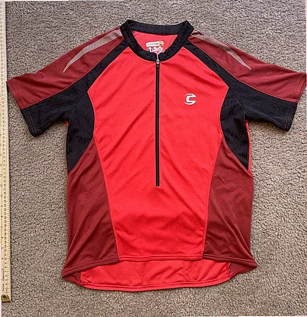Cannondale Men's Short Sleeve Cycling Jersey Shirt Red Medium Bike Racing Tee