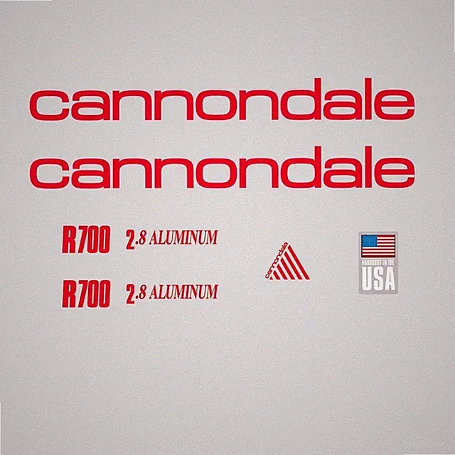 Cannondale R700 Bicycle Frame Stickers - Decals - Transfers: Red. n.100