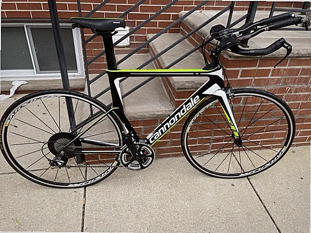 Cannondale Slice Carbon 54cm 700C Aero TT/Tri Bike Aerobar Bar-End Rim