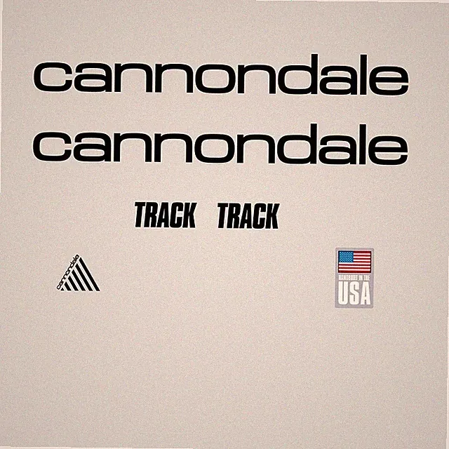 Cannondale Track Bicycle Frame Stickers - Decals: Black. n.12
