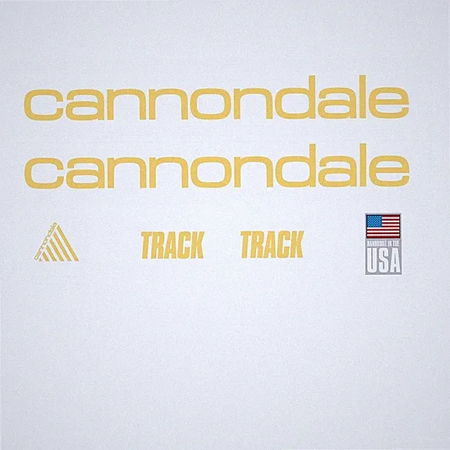 Cannondale Track Bicycle Frame Stickers - Decals: Gold. n.41