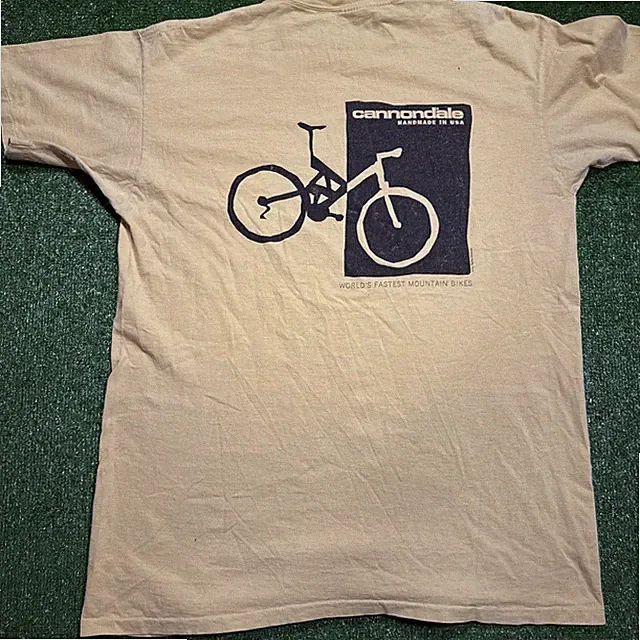 Canondale T-Shirt Men’s XL Yellow USA Made Cycling Mountain Bike 90s