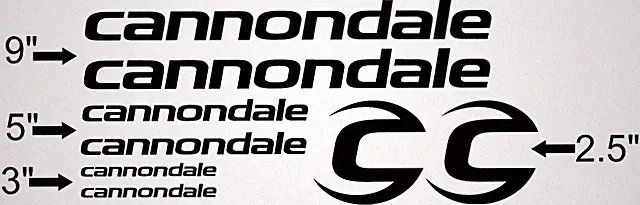 Custom Cannondale Bike Frame Decal Set. Pick Your Color. USA Seller!