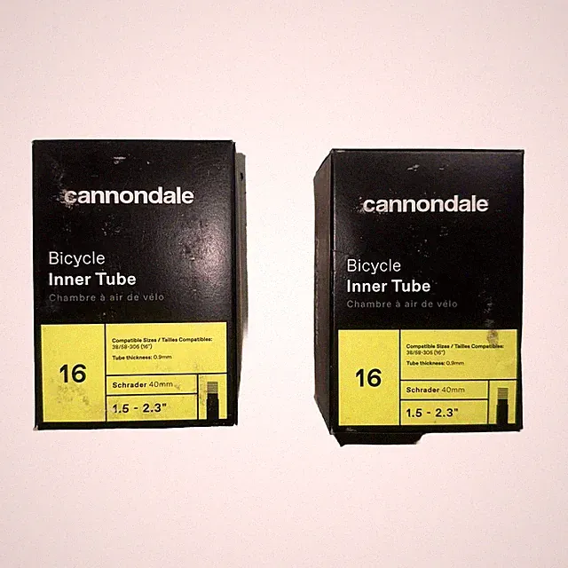 Pair 2 Cannondale 16” x 1.5 - 2.3 Bicycle Tubes 40 mm Schrader Valve Inner Kids