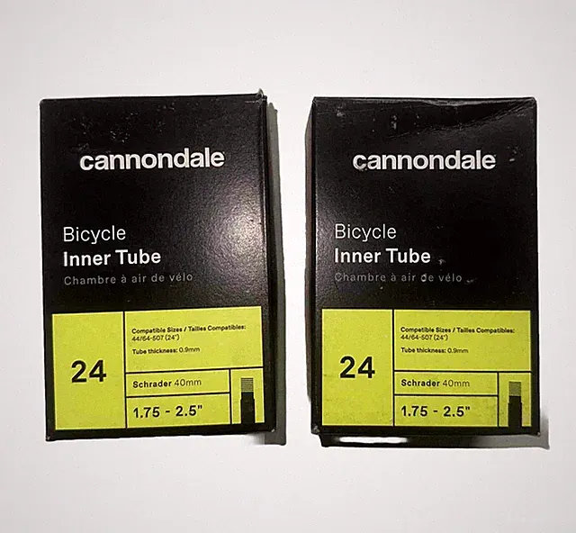 Pair 2 Cannondale 24” x 1.75 - 2.5” Bicycle Tubes 40 mm Schrader Valve Inner