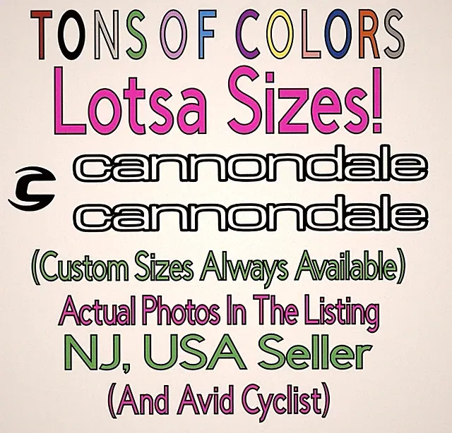 TWO Cannondale Bikes OUTLINE Vinyl Decals - Many Sizes & Colors On Tap (Style 2)