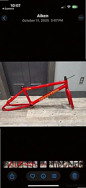 VINTAGE BMX FRAMESET CANNONDALE XL 20 INCH VERY RARE MUST HAVE HISTORY