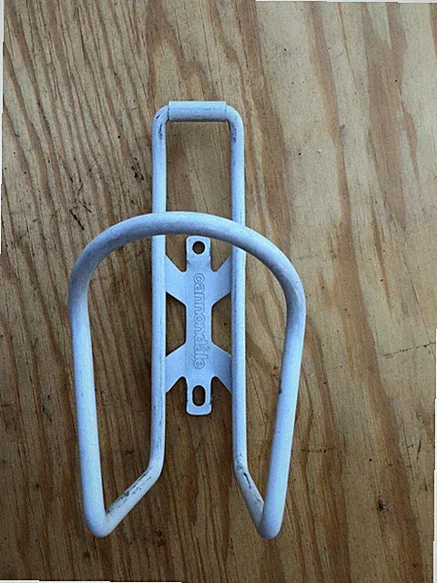 Vintage Cannondale White Alloy Bicycle Water Bottle Cage Holder 1990s