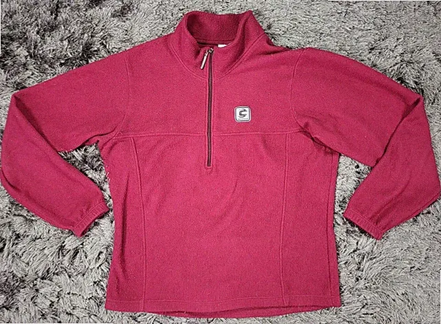 VTG Cannondale Sweater Kids Medium Red Cycling Bike 1/4 Zip Fleece Pullover USA